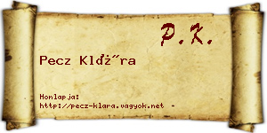 Pecz Klára névjegykártya